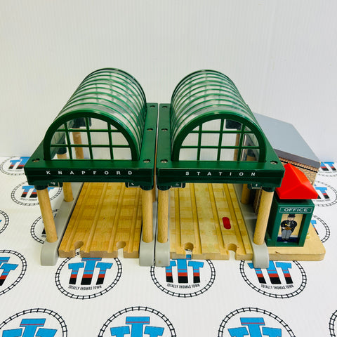 Knapford Station with Talking Sir Topham Hatt Chipped Track #4 (Doesn’t affect use) as Shown Rare Wooden - Usedl