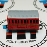 Red with Yellow Line Narrow Gauge Coach NO FACE Pull Along Capsule Plarail - Used