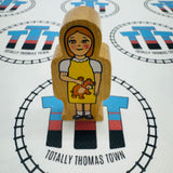 Girl with Teddy Bear Wooden - Used