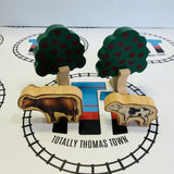 Cow on the Line #1 Peeling Stickers RARE Wooden - Used