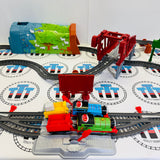 Talking Thomas & Percy Train Set #3 No Stickers or Bulstrode/Missing Cargo, Cargo Drop, Sign) Used - Trackmaster Revolution