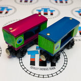 Aquarium Cars Square with Shark and Squid (Learning Curve) No Water/Chipping Paint Fair Condition Wooden - Used