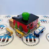 Sodor Dairy Farm #1 with 2 Cows, 1 Milk Barrel and 1 Barrel Car Good Condition Rare Wooden - Used