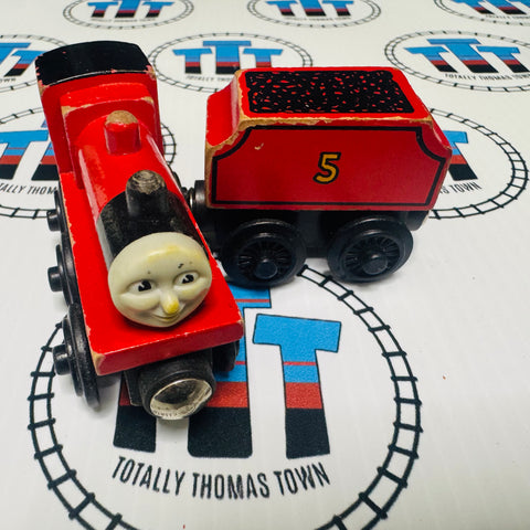 James and Tender (Learning Curve 1996) Rare Chipping Paint Fair Condition Wooden - Used