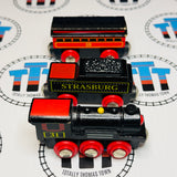Strasburg 31 Train & Tender with Coach #2 Chipped Corner Wooden - Used