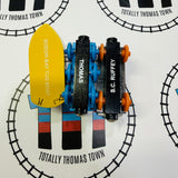 A Day at "The Works" Set #1 (Writing On ALL Trains, Stations, Track, Accessories) Missing Signals/Red House Peeling Sticker Wooden - Used