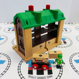 BRIO Cargo Warehouse #2 with 2 Cargo Pieces, Person and 1 Cargo Car 33572 Wooden - Used