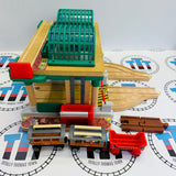Knapford Station #2 with Annie, Clarabel & Cargo Car (Mattel 2022) Chipped Track/Roof Not Screwed Down/Missing 1 Buffer and 1 Cargo Piece - Used