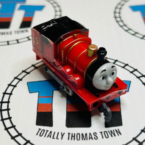 James Newer Face Grey Wheels Peeling Stickers Pull Along Capsule Plarail - Used