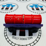 Purple Barrel Car with Damaged Oil and Petrol Barrels Fair Condition Wooden - Used