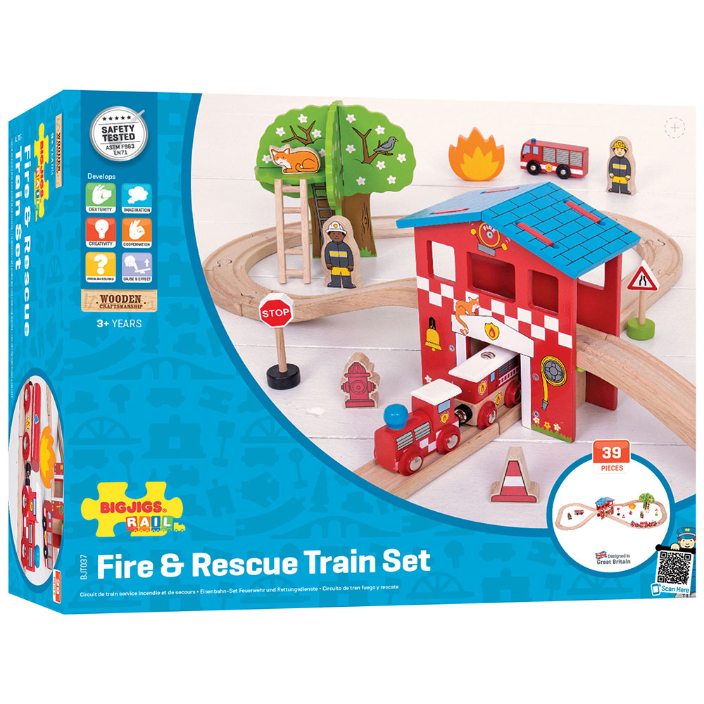 Fire & Rescue Train Set BIGJIGS Rail Wooden - New in Box – Totally ...
