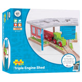 Triple Engine Shed BIGJIGS Rail Wooden - New in Box