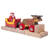 Santa Sleigh with Reindeer, Track and Buffer BIGJIGS Rail Wooden - New in Box
