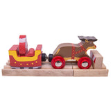 Santa Sleigh with Reindeer, Track and Buffer BIGJIGS Rail Wooden - New in Box
