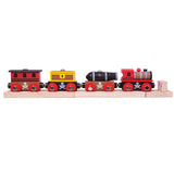 Pirate Train with Buffer and Track BIGJIGS Rail Wooden - New in Box