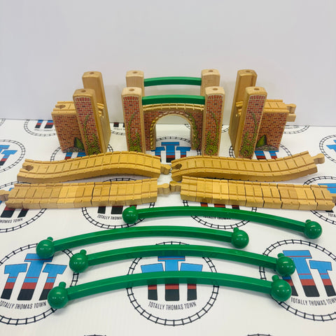 Suspension Bridge Slight Rips as Shown Rare Clickity Clack Wooden - Used