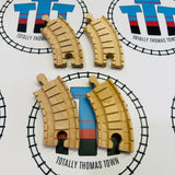 3.5" Curved Track Vintage Clickity Clack 4 Pieces Wooden - Used