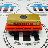 Cargo Car Red with Gold Cargo Fair Condition Wooden - Used