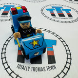 BRIO Police Car #2 with Lights & Sound (Discoloured) with Figure (Brittle Fair Condition) 33540 Wooden - Used