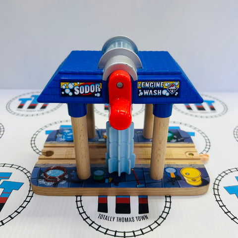 Sodor Wash Down Blue One Side Not Moving with Crank (Does Not Affect Use) #2 Wooden - Used