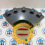 Roundhouse with Turntable (Stained) #2 Chip in Track (Doesn't Affect Use) Older Style Roof Wooden - Used