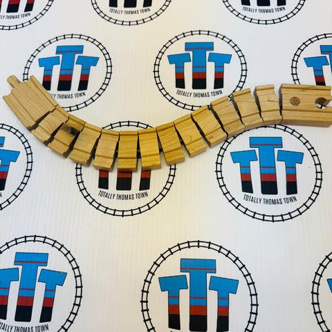 14" Wacky Track 1 Piece Marked/Stained Clickity Clack Thomas Brand Wooden - Used
