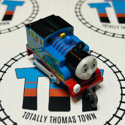 Surprised Thomas with Leaves Missing Buffer Sticker Capsule Pull Along - Used