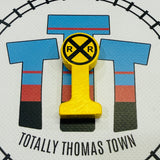 Railroad Crossing Sign (TOMY 2011) Wooden - Used