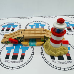 Lighthouse & Drawbridge with Lights and Sounds #4 Good Condition Wooden - Used