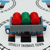 Troublesome Truck with Barrels (2 Red 1 Green) Pull Along Capsule Plarail - Used