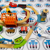 Busy Island Set #1 Complete Fair Condition/Marked Track with Thomas, Passenger Coach, Cargo Car and Jeremy (Thomas Wood Mattel) - Used