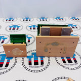 BRIO 33052 Deluxe Railway Set #1 (Tracks not BRIO/Glue on all bottoms/incomplete accessories/Storage missing lid) Wooden - Used