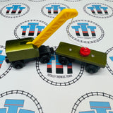 Train de dépannage et wagon plat (Learning Curve 1999) en bois - Occasion