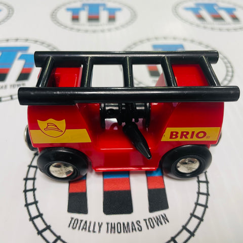 BRIO Black Fire Hose Wagon Wooden - Used