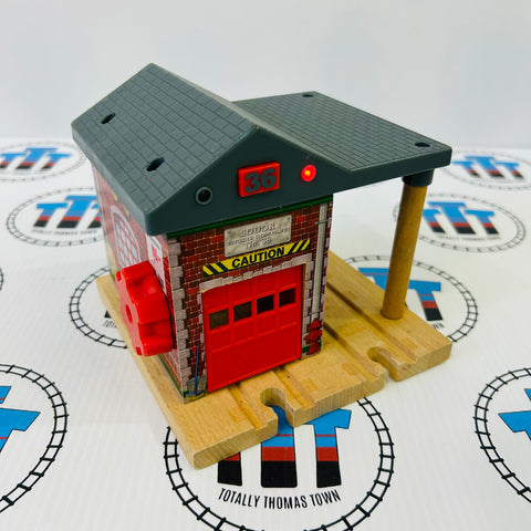 Sodor Fire Station with Lights and Sound #2 (Door Doesn’t Stay Up) Wooden - Used