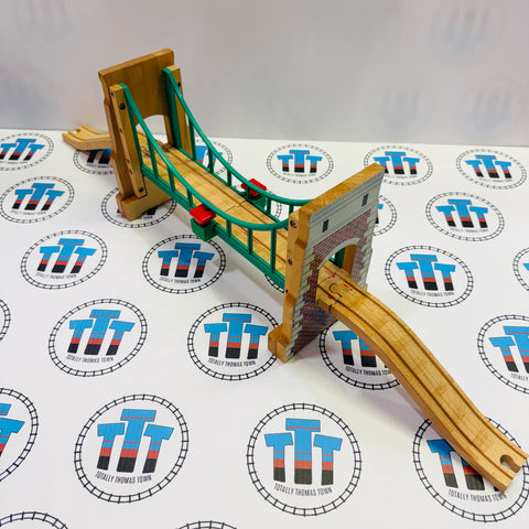 Collapsing Suspension Bridge #2 Marked/Crack/Chip in Tracks (doesn’t affect use)Wooden - Used