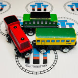 Red Train with Passenger Car & Caboose Generic Brand Wooden - Used
