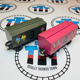 Whittle Shortline Number Train 1-10 and Caboose (#2 Chipping Paint/#8 Car Glued/Repaired Base) Generic Brand Wooden - Used