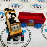 Dairy Diesel and Dairy Car no Cargo (Thomas Wood Mattel Unpainted) Good Condition Wooden - Used