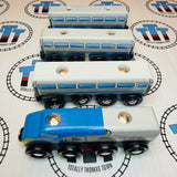 Blue Engine and Passenger Coaches Other Brand Wooden - Used