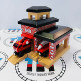Fire Station #3 with Fire Truck/Train (2003) Good Condition Small Marks on Roof Wooden - Used