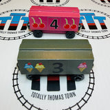 Whittle Shortline Number Train 1-10 and Caboose (#2 Chipping Paint/#8 Car Glued/Repaired Base) Generic Brand Wooden - Used