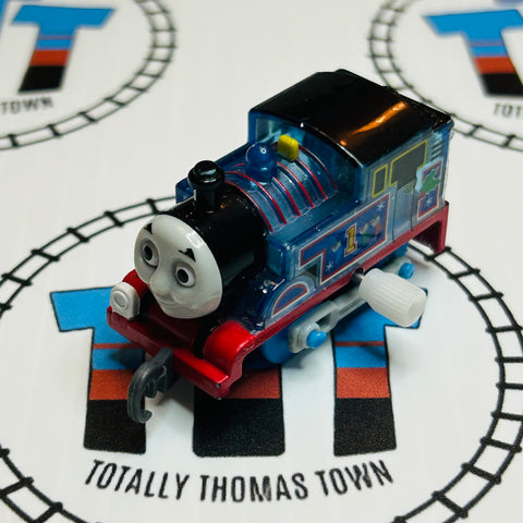 Clear Glitter Santa Thomas Missing Hat/Stickers Wind Up Capsule Plarail - Used