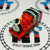 James and Team Colours with Scarf #1 Missing Sticker Capsule Plarail Wind Up  - Used