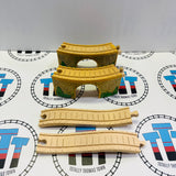 Arched Viaducts #2 Clickity Clack Track Fair Condition Marked/Stained with Ascending Track Wooden - Used