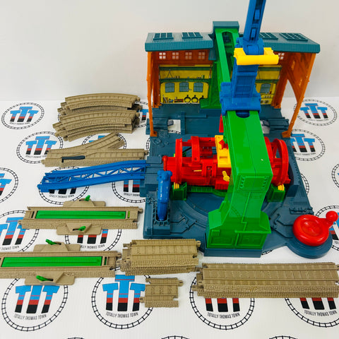 Spin & Fix Thomas Steamworks Set with Repair Gun Modified Track Used - Trackmaster