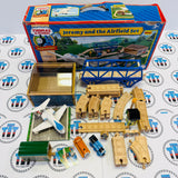 Jeremy and the Airfield Set with Thomas and Terence (writing on bottom) Wooden - Used in Damaged Box