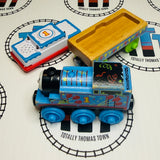 Happy Birthday Thomas with Cake Cargo Car with Sound (Thomas Wood Mattel) Fair Condition Wooden - Used