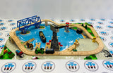 Down by The Docks Set (Missing Yield Sign/Glued Signal/Different Cargo Car) Wooden - Used in Box