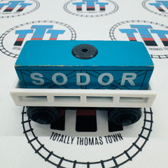Cargo Car White with Blue Cargo Rare Wooden - Used